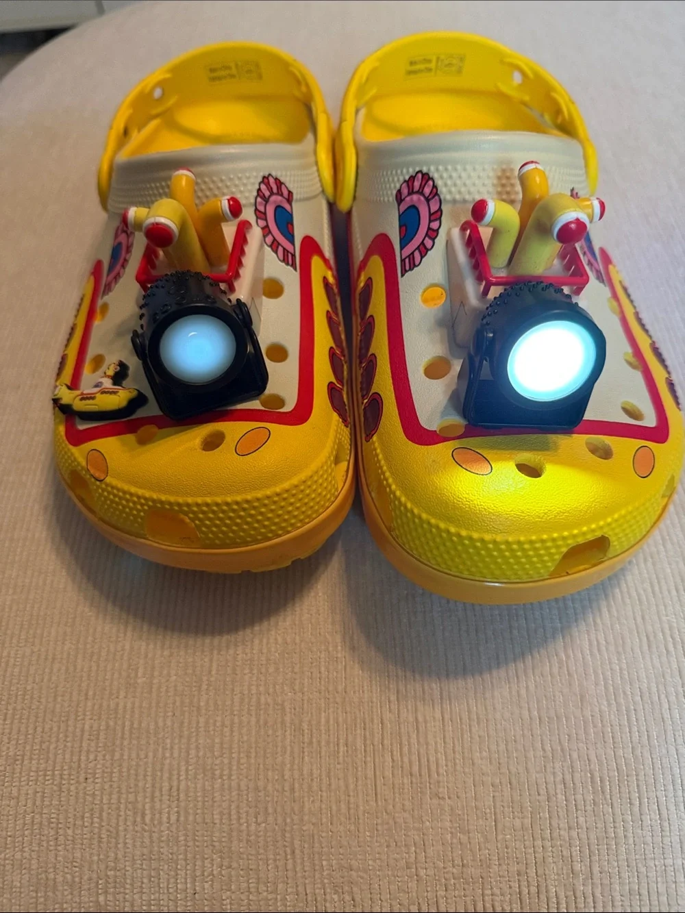 The Beatles Yellow submarine Crocs with Crocs brand headlights